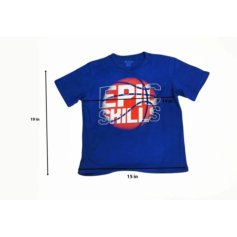 The Childrens‎ Place Boys Epic Skills Basketball Graphic T-Shirt Blue Size M 7/8